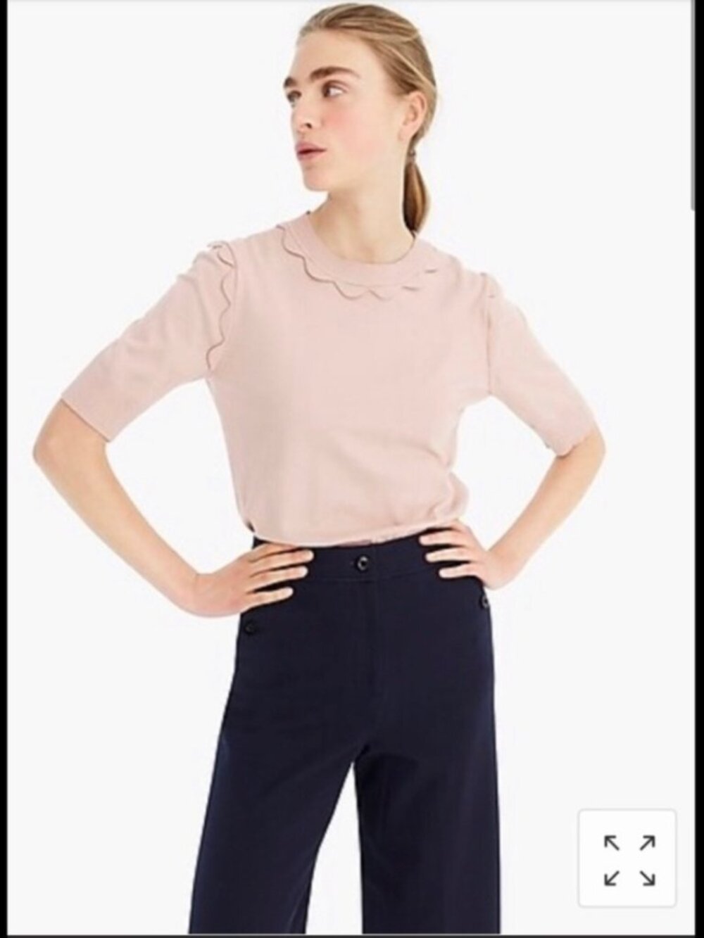 J. Crew Short-Sleeve Crewneck - Pink - Sweater